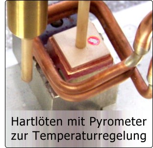 Hartlöten mit Pyrometer zur Temperaturregelung